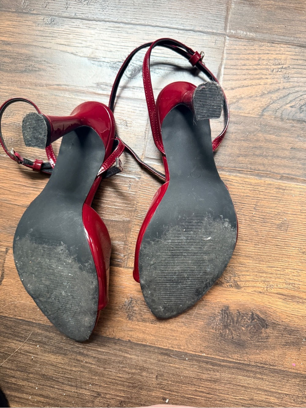 Patent Burgundy Strappy Heels - Picture 3 of 4